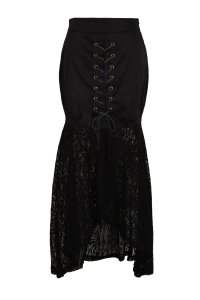 Wholesale Clothing Women′s Black Sexy Lace Hippie Boho Steampunk Skirts